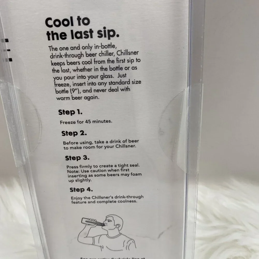 NEW Chillsner by Corkcicle Drink Thru Beer Chiller Reusable Non-Toxic